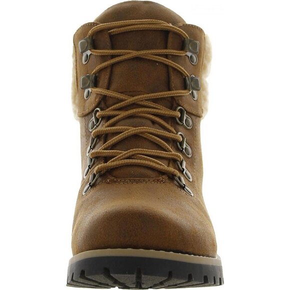 NWT Cliffs By White Mountain Pathfield Lace-up Hiker Style Bootie Light Brown 7W - Picture 2 of 9